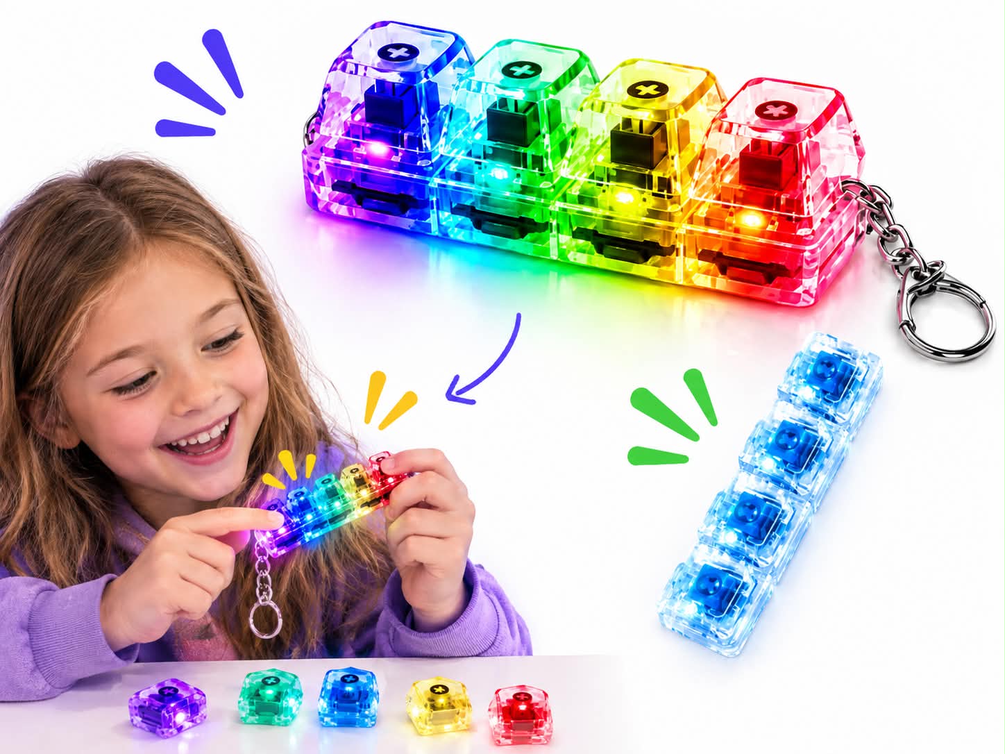 antystresowy klikacz LED  brelok